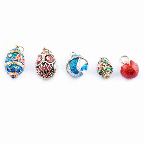 A pendants lot (5)  - Auction Online Christmas Auction - Colasanti Casa d'Aste