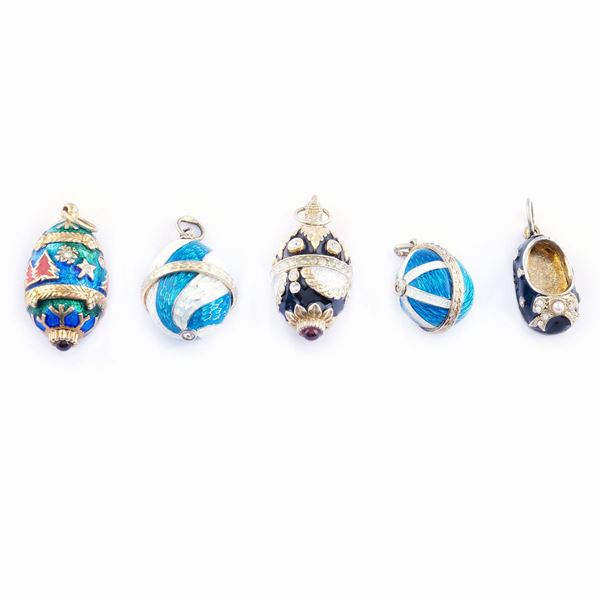 A pendants lot (5)  - Auction Online Christmas Auction - Colasanti Casa d'Aste