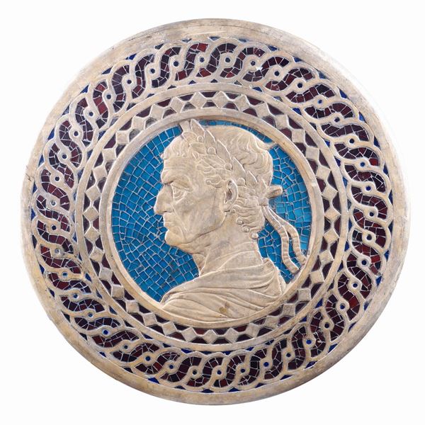 Placca circolare in terracotta  (XX Sec.)  - Asta ASTA A TEMPO  - Colasanti Casa d'Aste