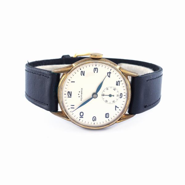 An Agir Watch gilt steel wrist watch
