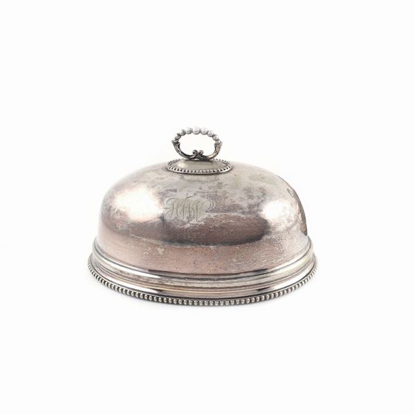 A silver plate dish cover