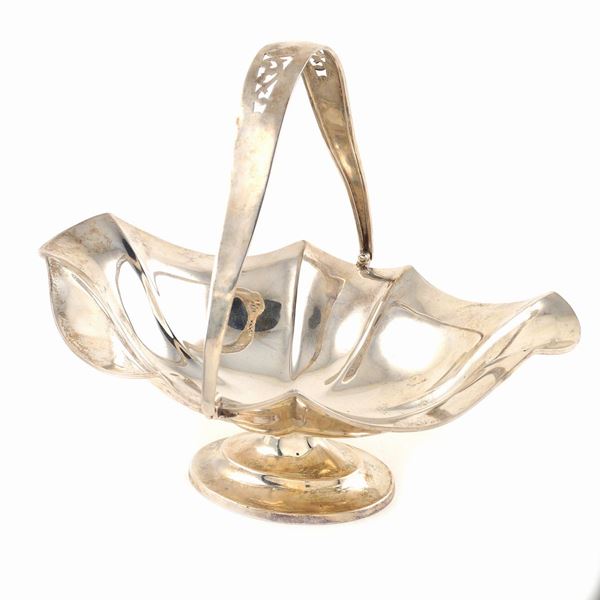 A silver plate basket with handle  (Great Britain, late 19th-early 20th century)  - Auction Online Christmas Auction - Colasanti Casa d'Aste