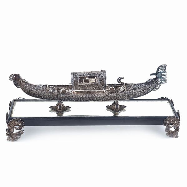 A silver inkwell