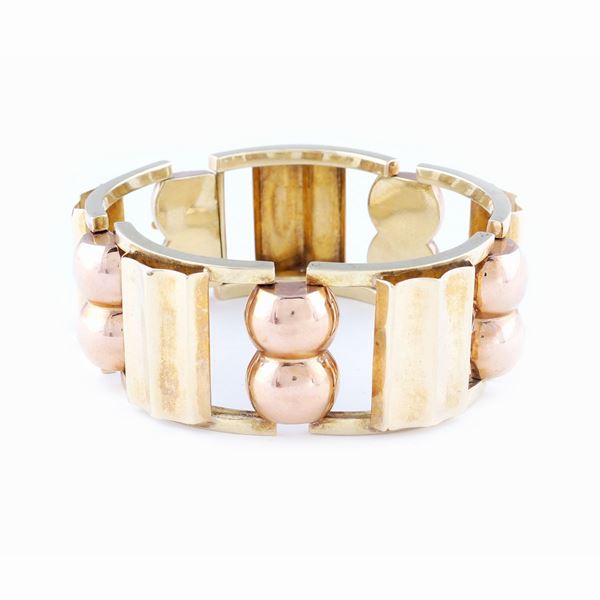 Bracciale oro giallo e oro rosso 14kt