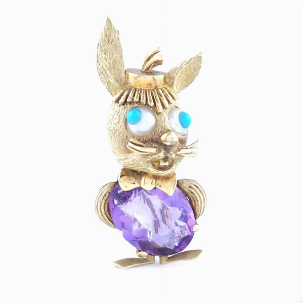 An 18kt gold rabbit-shaped brooch  - Auction Online Christmas Auction - Colasanti Casa d'Aste