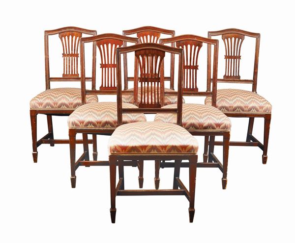Six mohagany chairs