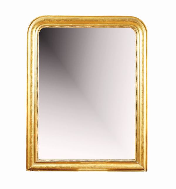 A giltwood rectangular mirror