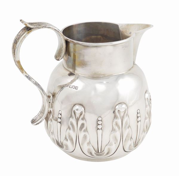 An English silver pitcher
