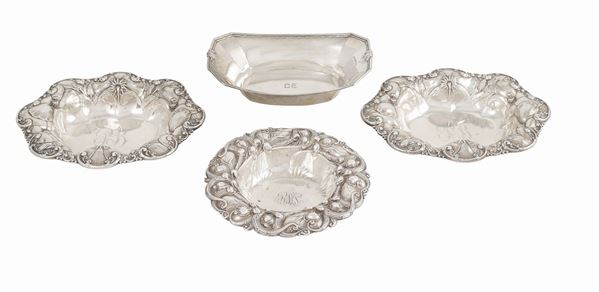 Quattro cestini in argento  (USA, inizio XX Sec.)  - Asta ARGENTI DA COLLEZIONE  - Colasanti Casa d'Aste