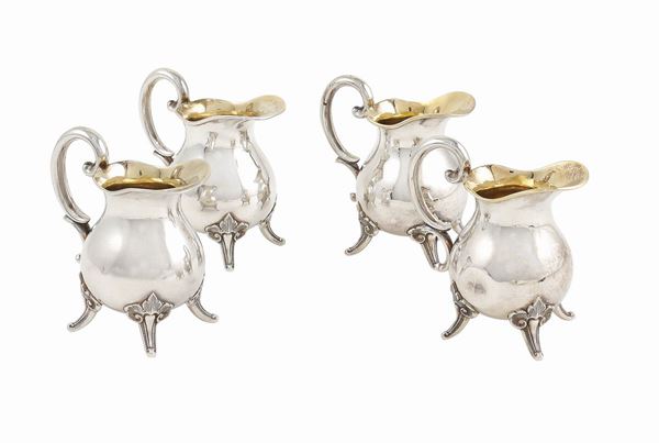 Four 800 silver milk jugs  (Germany, 19th-20th century)  - Auction Auction 34 - Colasanti Casa d'Aste