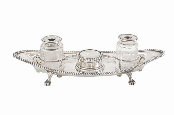 An English silverplate inkwell  (Great Britain, early 20th century)  - Auction Auction 34 - Colasanti Casa d'Aste