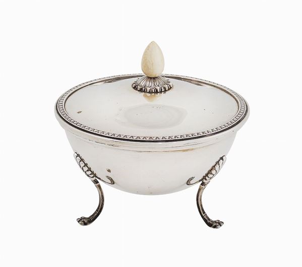 An 800 silver sugar bowl