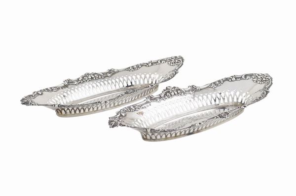 A pair of silver baskets