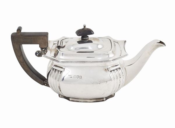 A silver teapot
