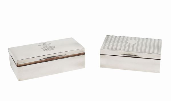 Two English silver boxes