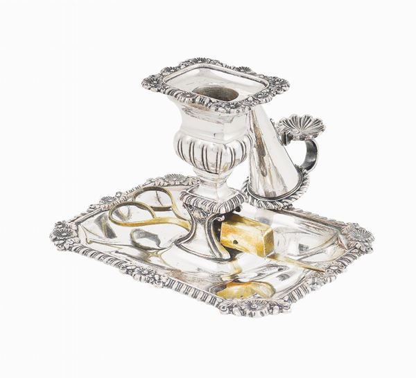 A silverplate candlestick  (Great Britain, 19th-20th century)  - Auction Auction 34 - Colasanti Casa d'Aste