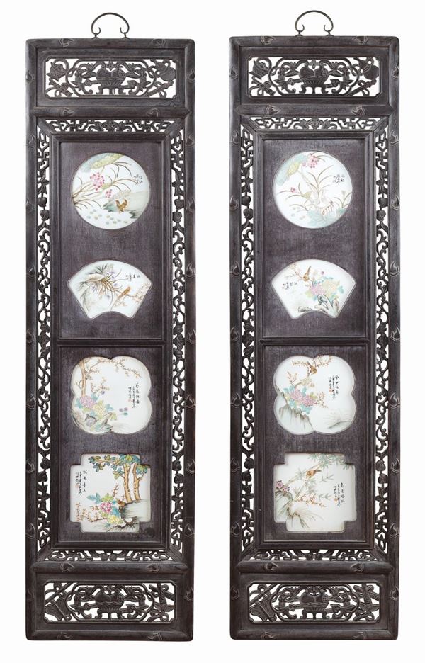 A pair of wood panels