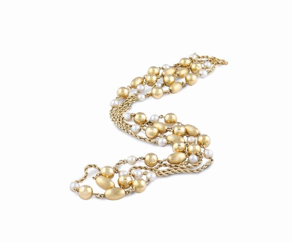 Lunga collana in oro giallo 18kt