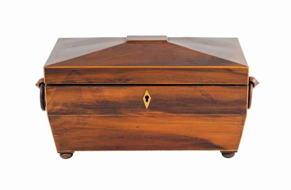 A walnut tea chest