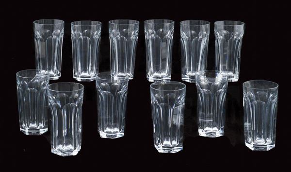 Baccarat , dodici bicchieri tumbler in cristallo