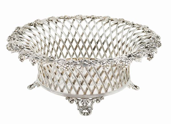 A 925 silver basket centerpiece  (silversmith De Vecchi, Milan, 20th century)  - Auction Auction 34 - Colasanti Casa d'Aste