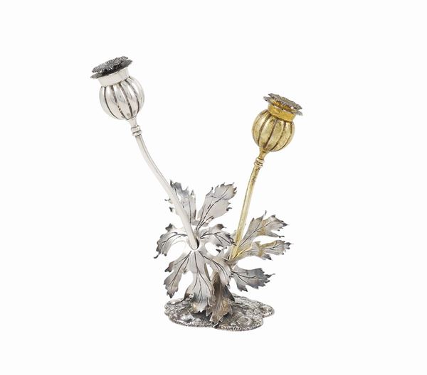 Saliera in argento e argento vermeil 925, orafo Federico Buccellati