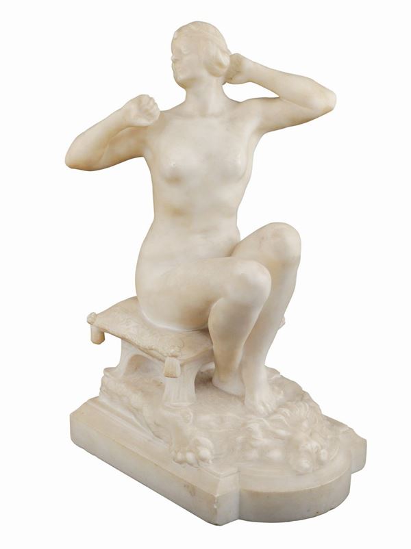 A white marble sculpture