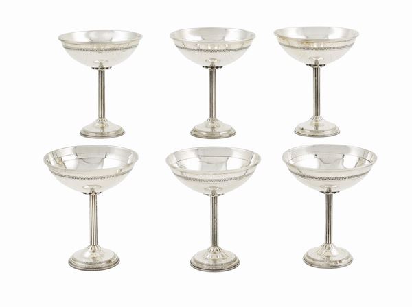 Six 800 silver cups  (Italy, 20th century)  - Auction Auction 34 - Colasanti Casa d'Aste
