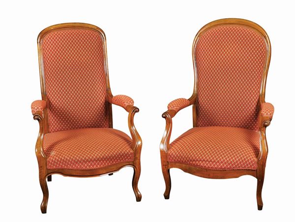 Two mahogany armchairs