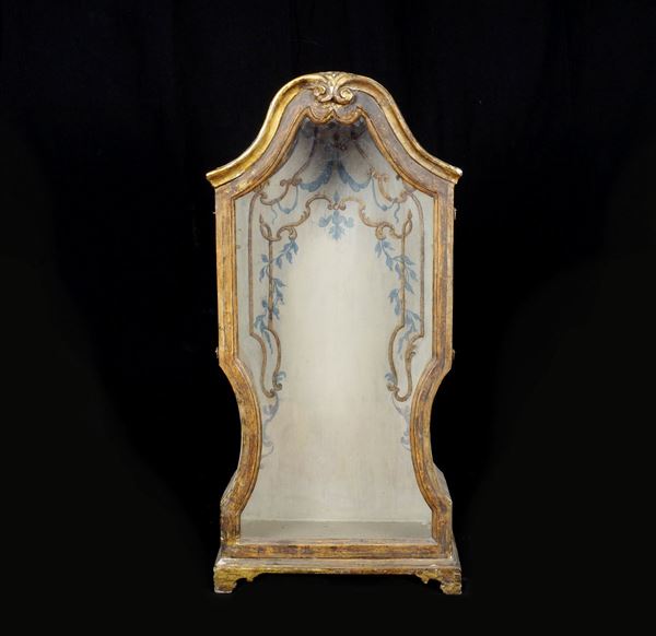Teca in legno laccato e dorato