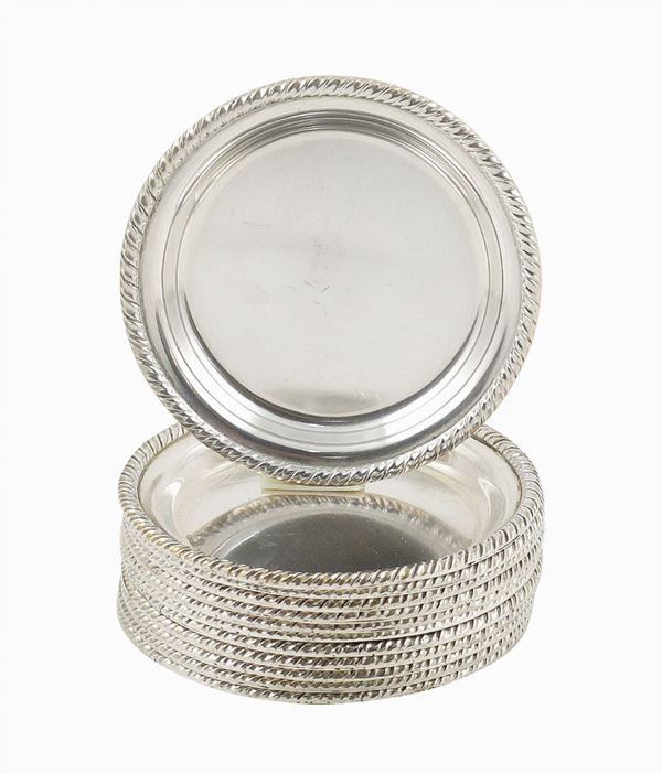 Twelve silver coasters  (Italy, 20th century)  - Auction Auction 34 - Colasanti Casa d'Aste