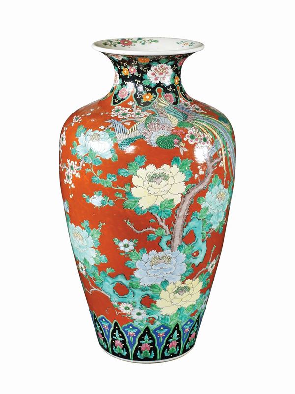 A polychromatic porcelain vase