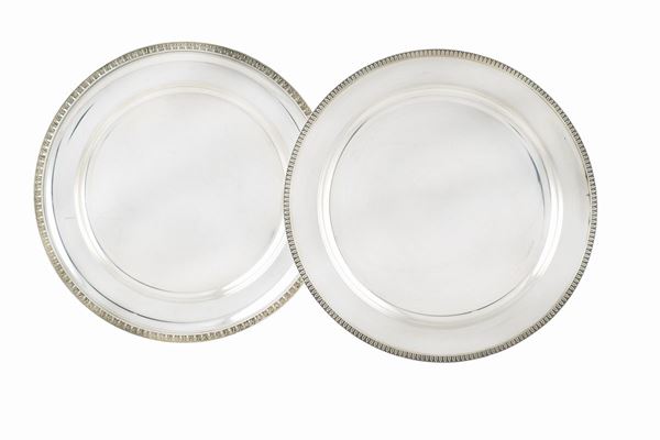 Two 800 silver trays