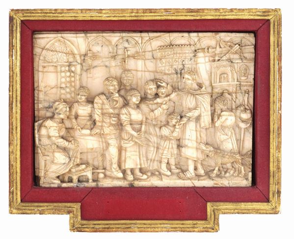 Placca rettangolare scolpita in alabastro  (Italia, XIX Sec.)  - Asta ARGENTI DA COLLEZIONE  - Colasanti Casa d'Aste