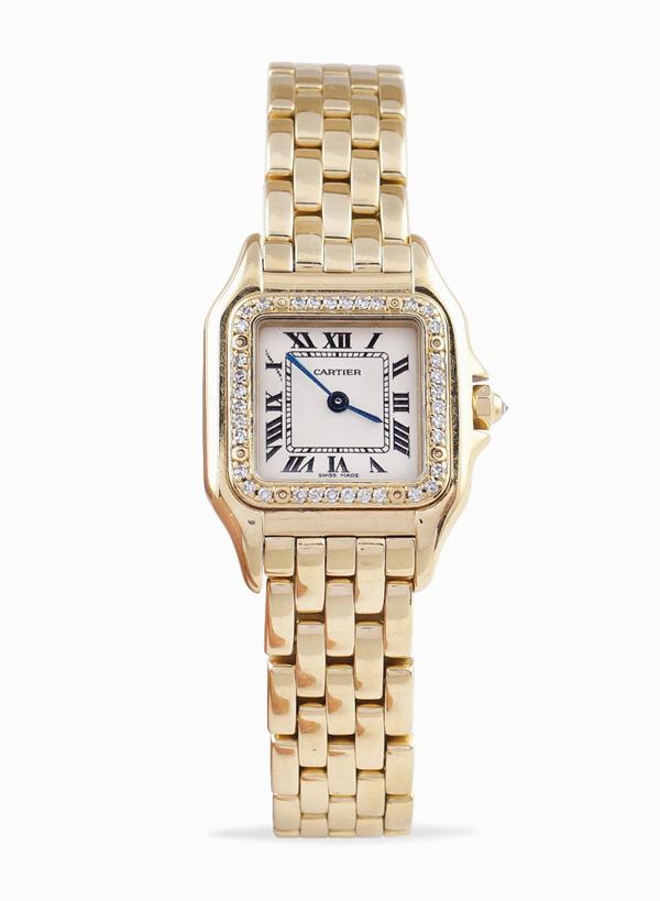 A Cartier Panthere lady 18kt gold wristwatch