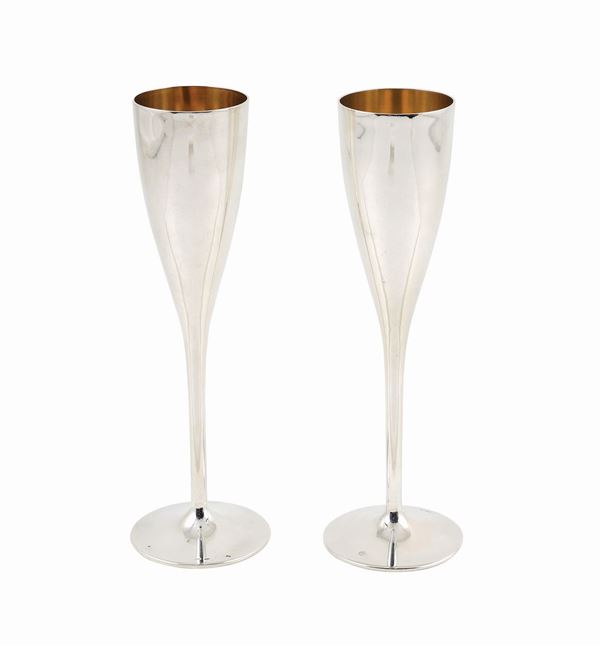 A pair of 800 silver flutes