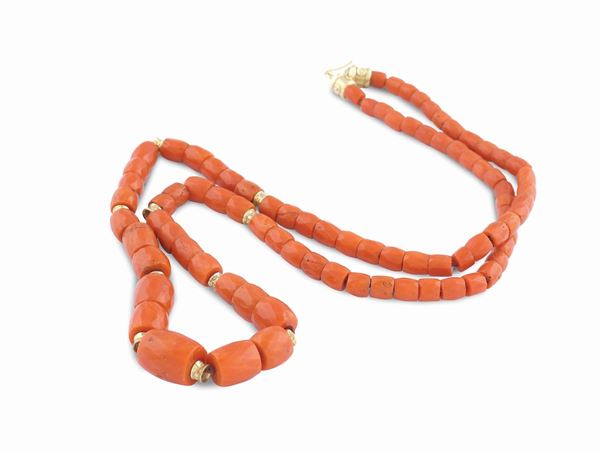 A red coral necklace
