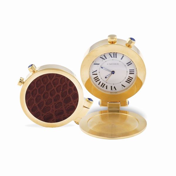Cartier, orologio sveglia da viaggio (in metallo dorato e pelle) - Asta  ARGENTI DA COLLEZIONE - Colasanti Casa d'Aste
