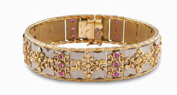 Bracciale in oro giallo e bianco 18kt