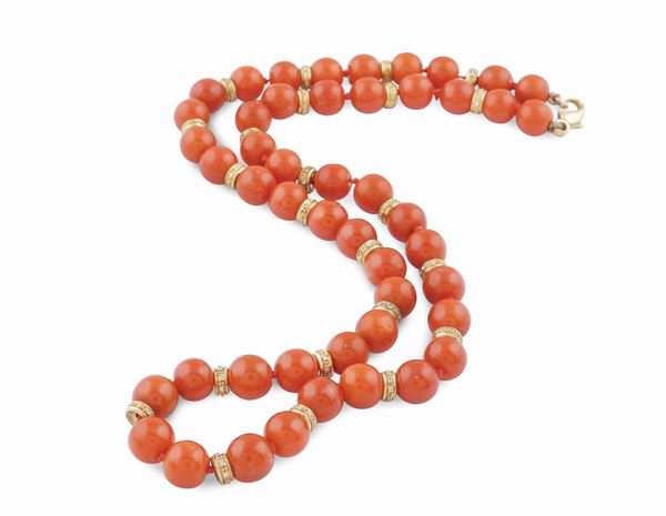 A red coral necklace