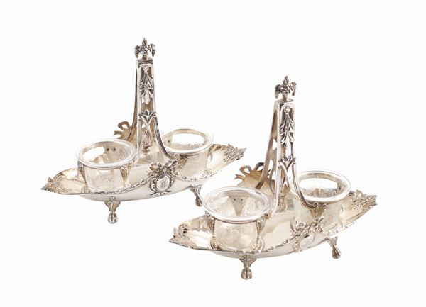 A pair of silver saltcellars  (France, early 20th century)  - Auction Auction 34 - Colasanti Casa d'Aste