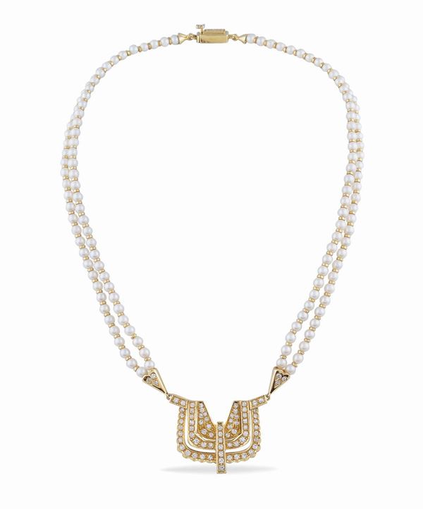 Collier a due fili di piccole perle