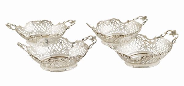 Four silver baskets  (Netherlands, 19th century)  - Auction Auction 34 - Colasanti Casa d'Aste