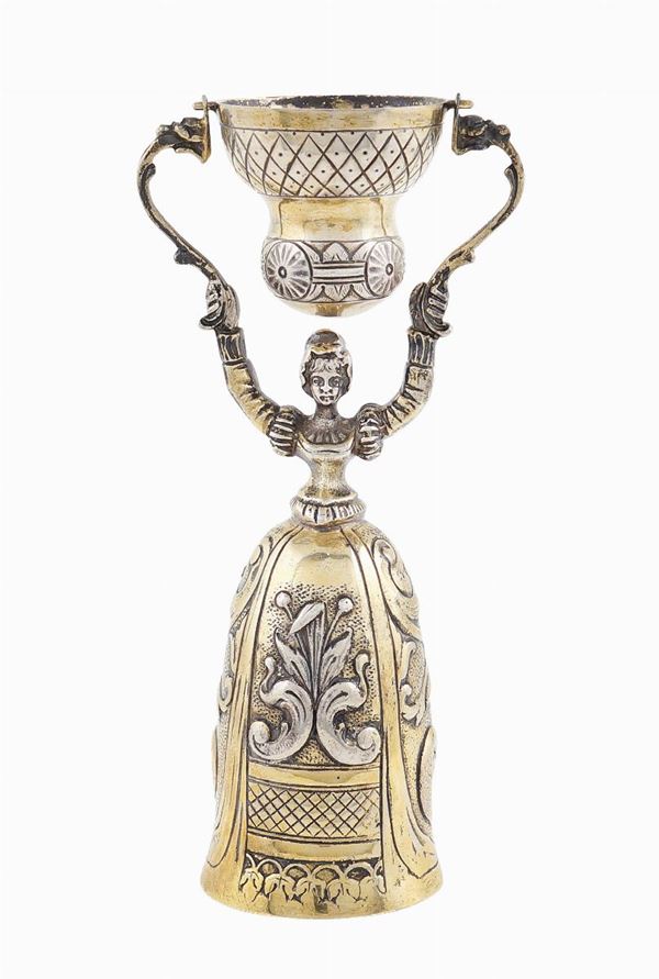 A silver and vermeil silver cup