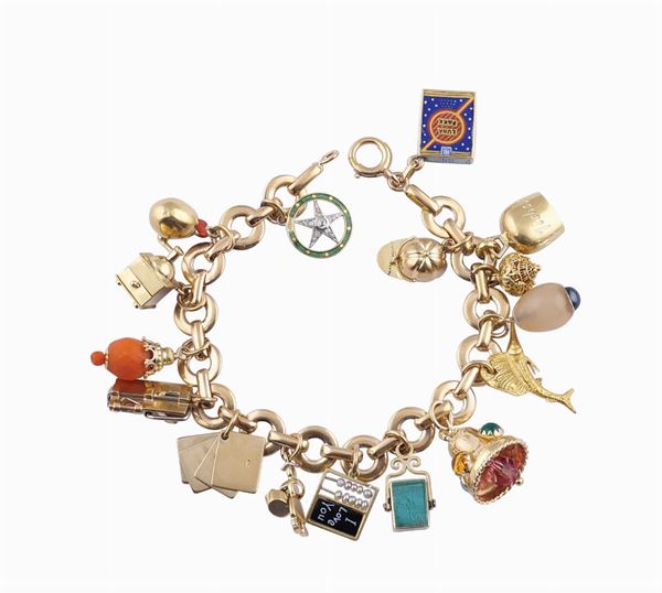 An 18kt gold charms bracelet
