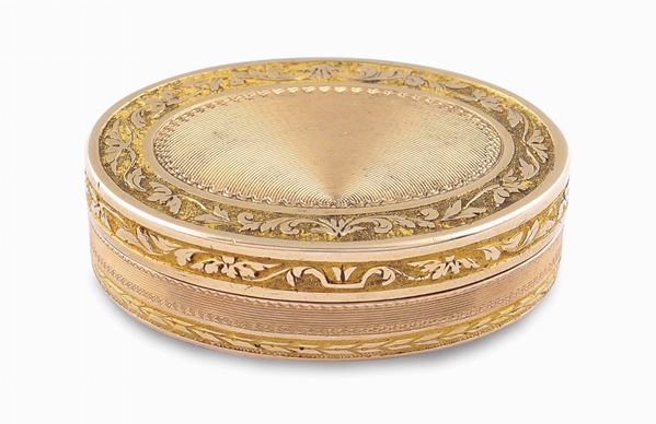 Vinaigrette di forma ovale in oro giallo 18kt