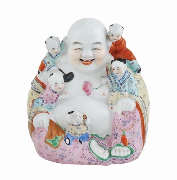 A polychromatic porcelain sculpture