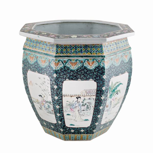 A big porcelain fish bowl