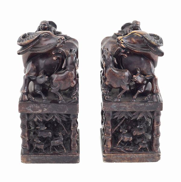 A pair of soapstone seals