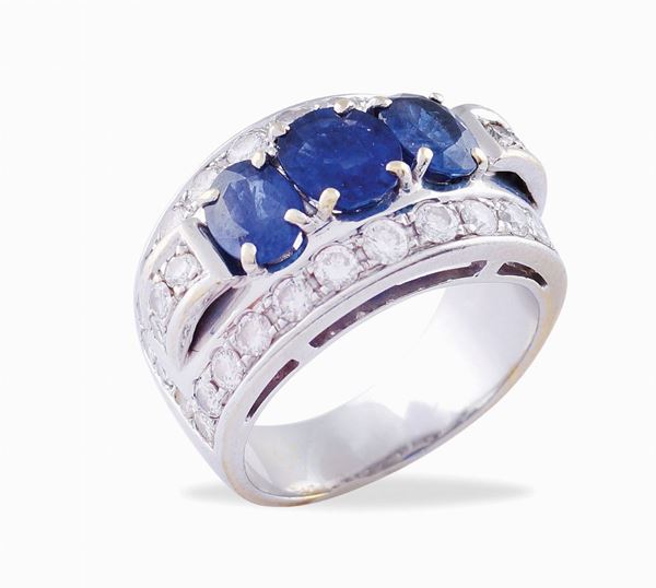 Anello a fascia in oro bianco 18kt